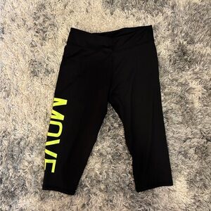Black Leggings with Yellow Print
